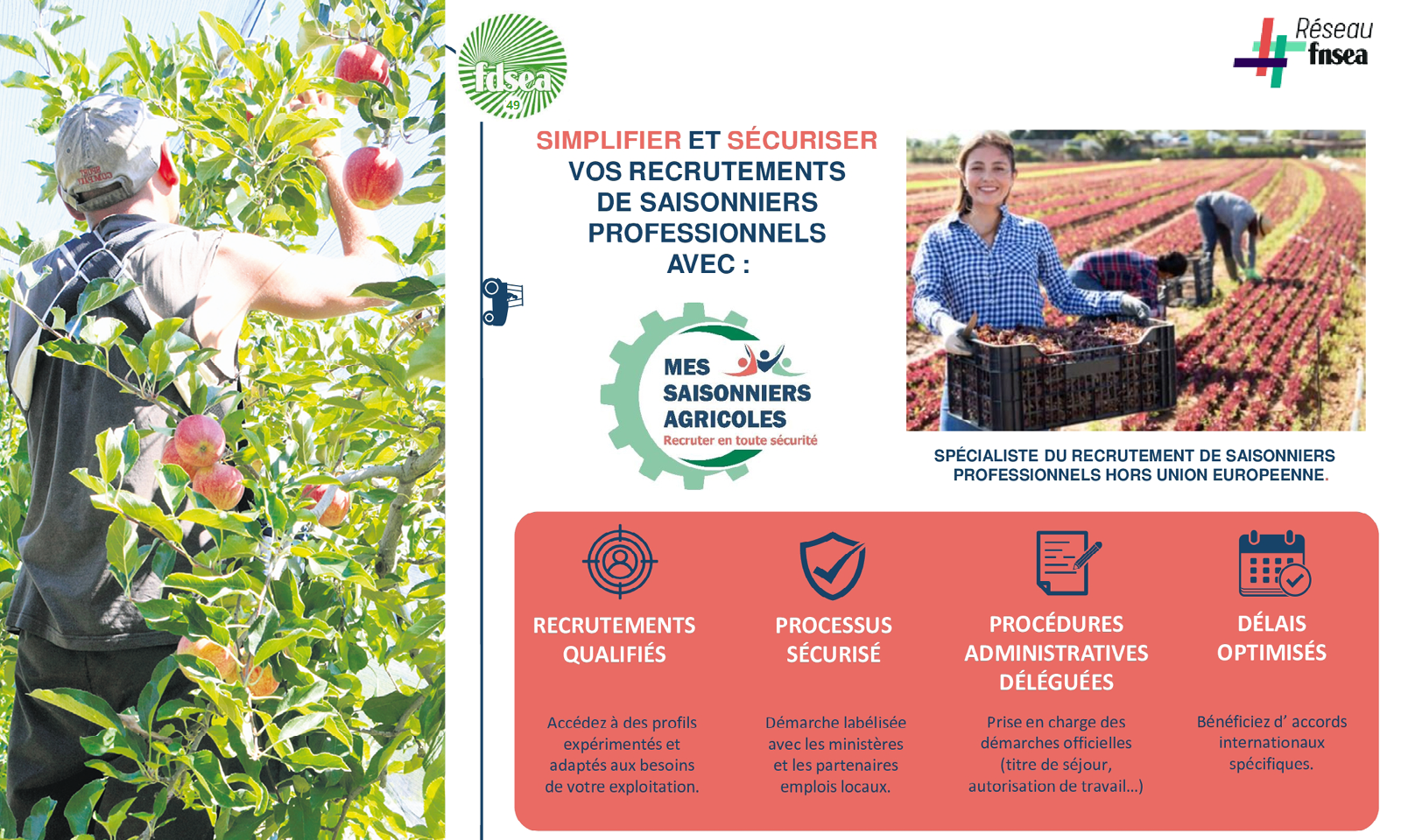 FDSEA49 : Recruter des saisonniers professionnels hors UE